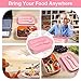 Jeopace Bento Box for Kids Lunch Containers with 4 Compartments Kids Bento Lunch Box Microwave/Freezer/Dishwasher Safe (Flatware Included,Light Pink)