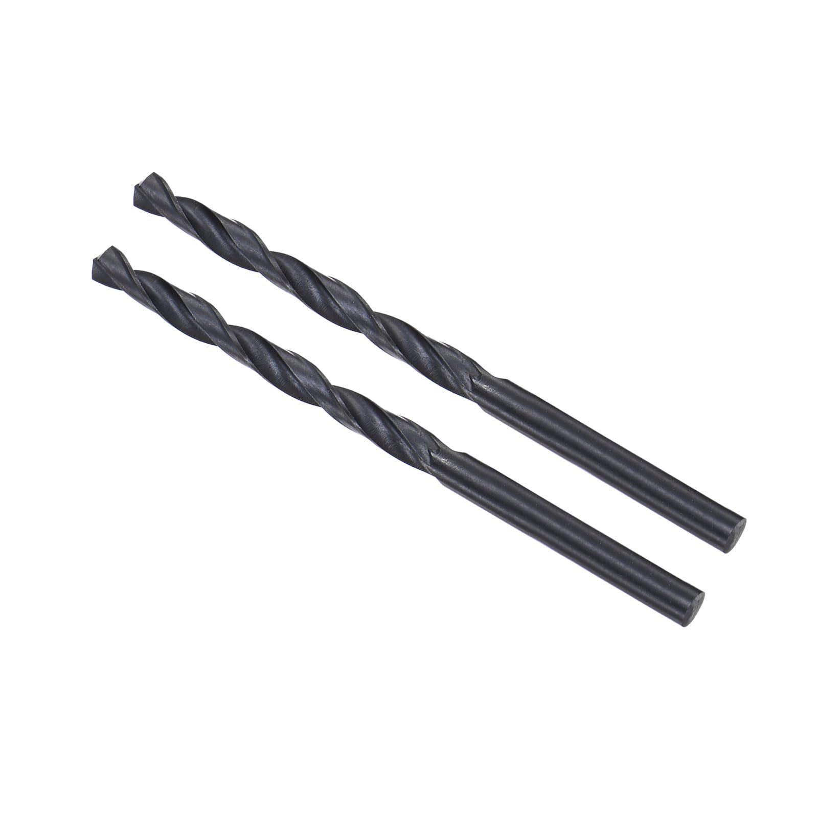 CoCud 6542 High Speed Steel Twist Drill Bits, 4.8mm Diameter 85mm Length, Black Oxide Straight Twist Jobber Drill Bit - (Applications: for Metal Woodwork Plastic Aluminum), 5-Pieces