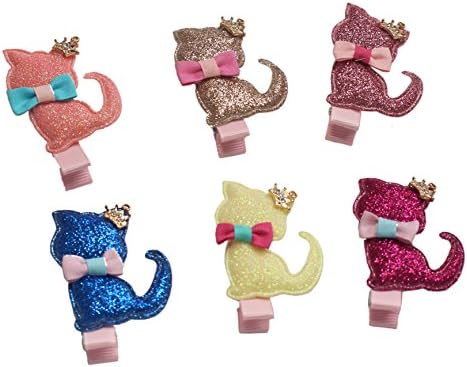 Mondada 6PCS Bling Cat Hair Clips Hairpin Cute Alligator Hair Clip for Kids &amp; Baby &amp; Toddler &amp; Children &amp; Girls (Cat)