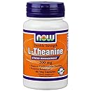Now Foods, L-Theanine 200 Mg, Veg-Capsules, 60-Count