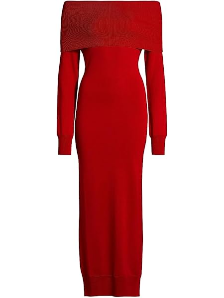 Stella McCartney Light Wool Off-the-Shoulder Maxi Dress - Lipstick Red