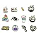 Dotiow 31'' Teacher Necklace Lanyard Badge Holders Floating Locket Pendant w/ 10pcs School Charms 12 Months Birthstone Memory Necklace for Women Teacher's Day Back to School Teacher Appreciation Gift