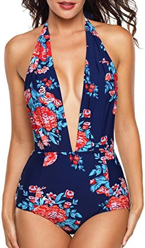 Unicathy Womens Backless Flattering One Piece Trendy Swimsuits.