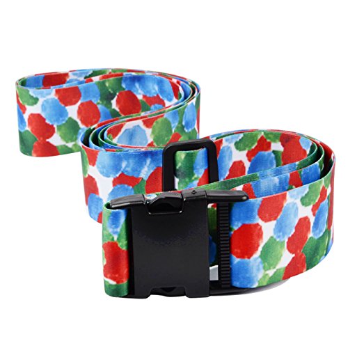 DYZD Multicolor Luggage Strap - Dacron Suitcase Travel Belt, 2.06m (Style 4)