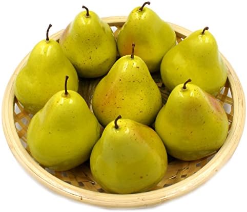 8PCS Artificial Simulation Pear Simple Style Decorative Fruit Home Living Room Kitchen Cabinet Table Yellow