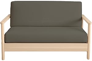 YARNS OF COTTON Queen Size Armless Futon Covers - 100% Egyptian Cotton 600 Thread-Count Futon Slipcovers - Zippered Couch Cover Sofa Bed Protector, Sleeper Sofa Cover, Machine Washable, Dark Gray