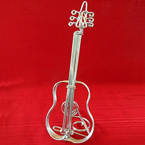 WIREARTVN Unique Metal Wire Gift Art Handmade Guitar Acoustic Music Christmas Ornaments Musical Instrument Christmas Ornaments Craft Decor Toys Music Christmas Birthday Decorations Party Supplies