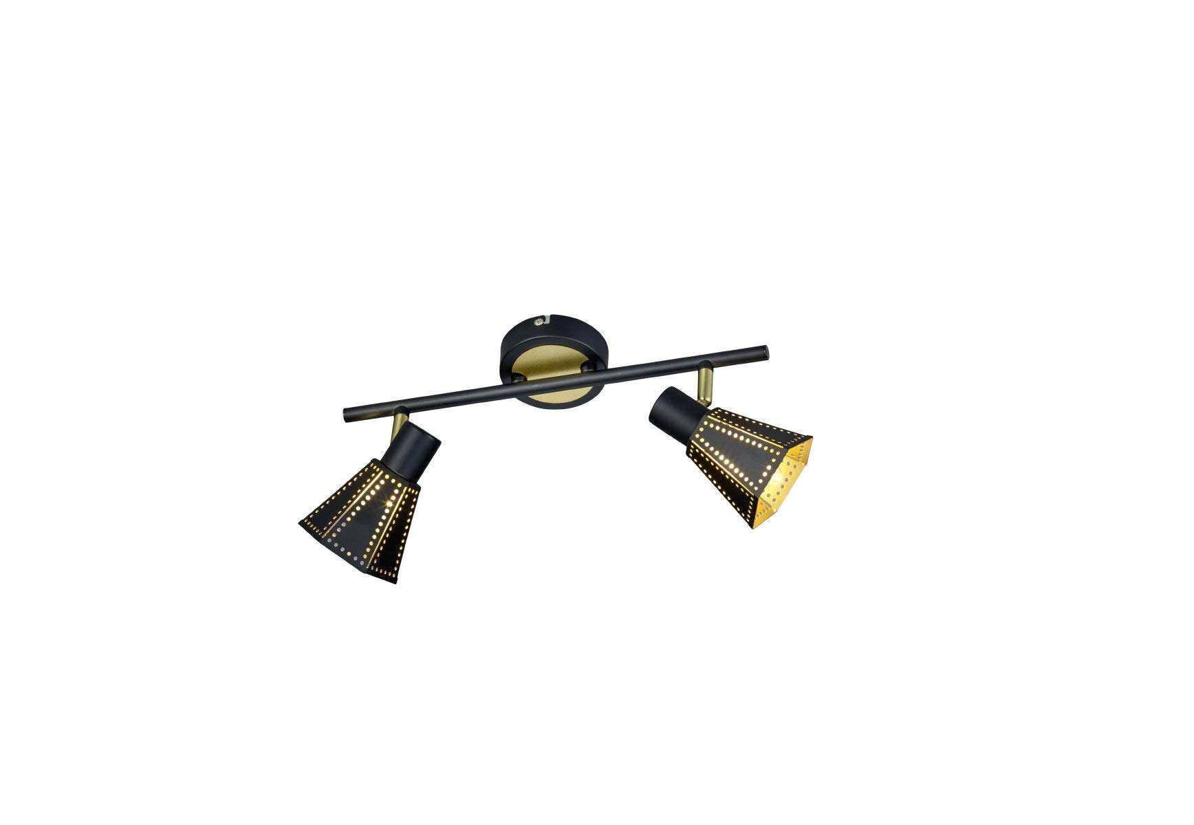 Trio Leuchten Houston 800300232 Spotlight Black Metal/Gold-Coloured Interior/Excl. 2 x E14