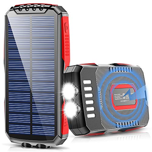Solar Charger, Wireless Portable Charger 25000mAh Solar Power Bank