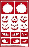 Armour Products Over N Over Glass Etching Stencil, 5-Inch by 8-Inch, Halloween Faces