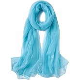 K-Elewon Solid Color Silk Feeling Scarf Fashion Scarves Wrap Long Lightweight Shawls for Women
