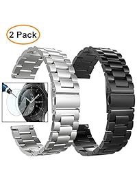VALKIT   Correa de reloj de acero inoxidable sólido de 0.787 in, compatible con Samsung Galaxy Watch de 1.654 in y 1.811 in