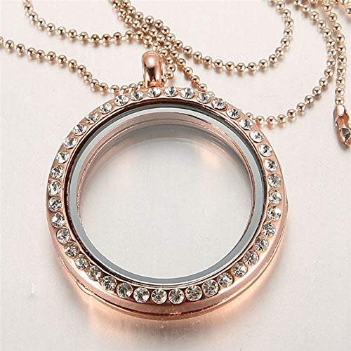 Saengthong 30mm Floating Charm Living Memory Round Glass Locket Charms Pendant Necklace