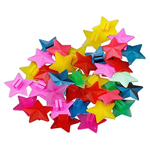 Kasmena 102pcs Assorted Colors Bike Bicycle Wheel Spokes Bead Plastic Clip Spoke Bead Derections,Star - Thumbnail 4