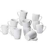 Amazon Basics Porcelain, 12 oz Coffee Mug Set, 12