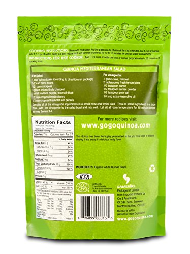 GoGo Quinoa White Organic Royal Quinoa, Gluten Free, Non GMO, Kosher Certified, Vegan 1.1 Lbs