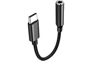 Type C to 3.5mm Headphone Jacks Adapter Earphone Adapter Cable 11cm USB C Dongle Cord USB Type C Adapter with Noise Cancellin