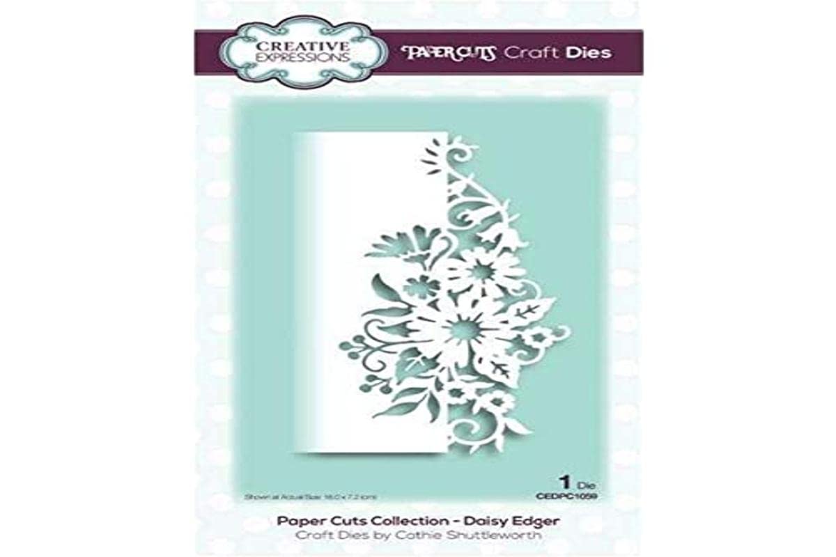 Creative Expressions Paper Cuts Collection - Daisy Edger, Silver, 16 x 7.2