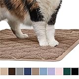 Gorilla Grip Original Premium Durable Cat Litter Mat (35x23), XL Jumbo, No Phthalate, Water Resistant, Traps Litter from Box and Cats, Scatter Control, Soft on Kitty Paws, Easy Clean Mats (Mocha)