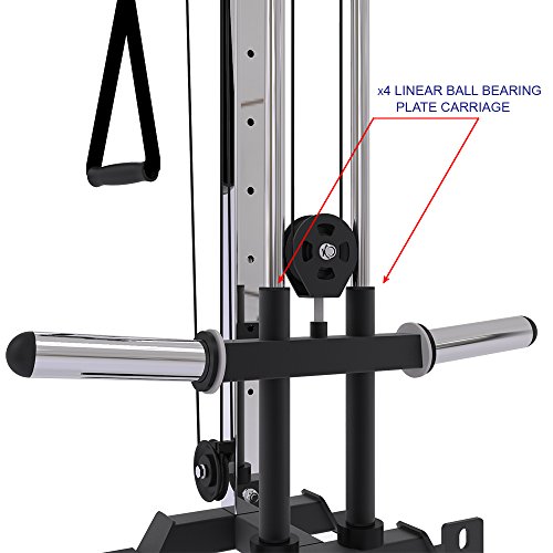 ARCHON Wall Mount Commercial Ball Bearing Cable Station | 17 Position Adjustable Dual Pulleys | Home Gym Equipment | Cable Crossover Machine | Weight Machine | Cable Pulldown | Functional Trainer