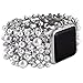 VIQIV Bling Bands for Compatible with Apple Watch 38mm 40mm 41mm 42mm 44mm 45mm Iwatch Series SE 7 6 5 4 3 2 1, Diamond Rhinestone Stainless Steel Metal Bracelet Wristband Strap for Women