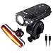 NearMoon USB Rechargeable Bike Light Set, 700 Lumen Bicycle Lights with Headlight Taillight, Super Bright Front Lamp and Red Rear Light with Emergency Flashlight, Waterproof, Bike Helmet Mount