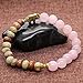 AMORWING Womens Rose Quartz Variscite Stone Elephant Bracelet 6mm