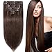 Clip in Synthetic hair extensions standard weft 11 Inch #Amber