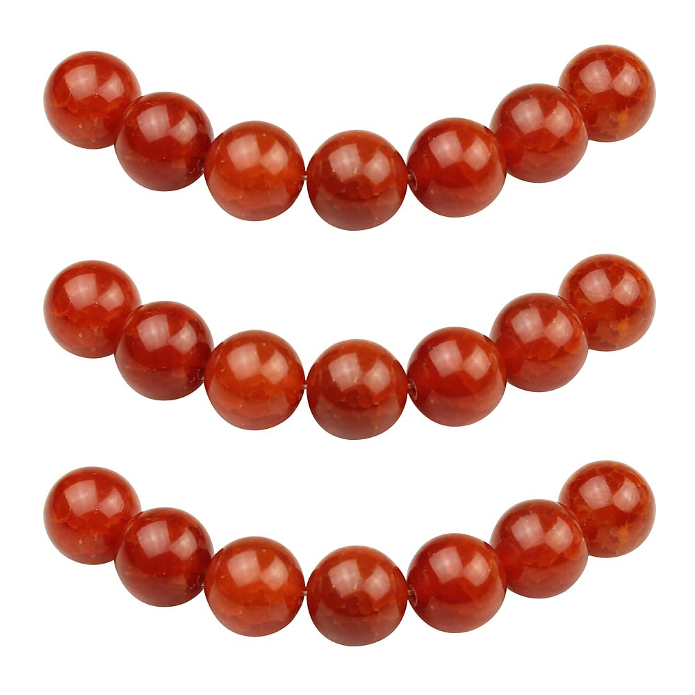 MJDCB Natural Round Stone Beads 8mm Red Dragon Vein Agate Loose Gemstone Beads for Jewelry Making Bracelet Necklace 43pcs