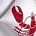 DECOPOW Embroidered Nautical Lobster Decor Pillow Cover,Square 18 Inches Decorative Canvas Pillow Cover for Nautical Style Deco by (Red-Lobster)
