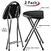 ZIMMER Folding Stool (Set of 2) Portable Plastic Chair with Durable Steel Frame Legs for 220-Pound Capacity, Easy Carry Handle, Weather and Impact Resistant for Indoor/Outdoor Use, 18 Inch, Black