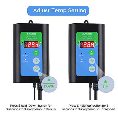 Zacro Digital Heat Mat Thermostat Temperature Controller for Seed