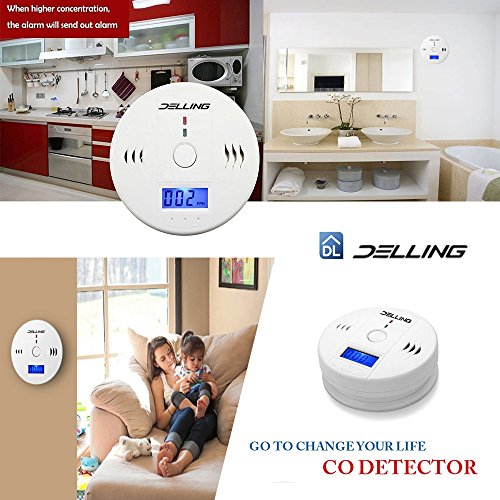 image for Delling Carbon Monoxide Alarm With Digtal Display More Accurate LCD Se