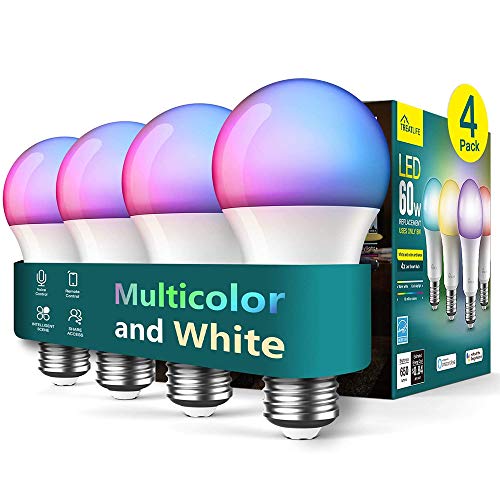 Smart Light Bulbs 4 Pack, Treatlife 2.4GHz Music Sync Color Changing Light Bulb, Works with Alexa Google Home, A19 E26…