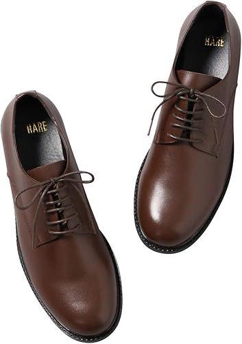 Amazon ハレ 靴 スリッポン Made In Japan レザープレーントゥシューズ メンズ L ブラウン 8 Hare ハレ ローファー スリッポン