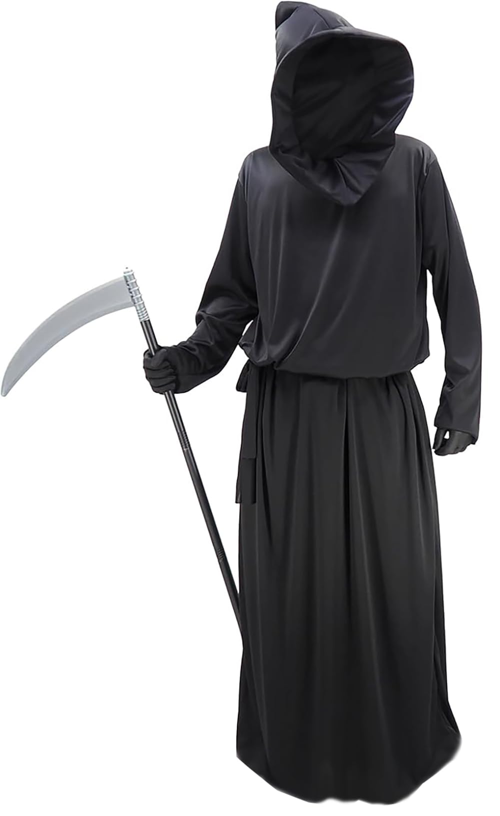 GOLDSTITCH Black Hooded Grim Reaper Costume Robe Halloween Cosplay Phantom Costumes Cloak Cape