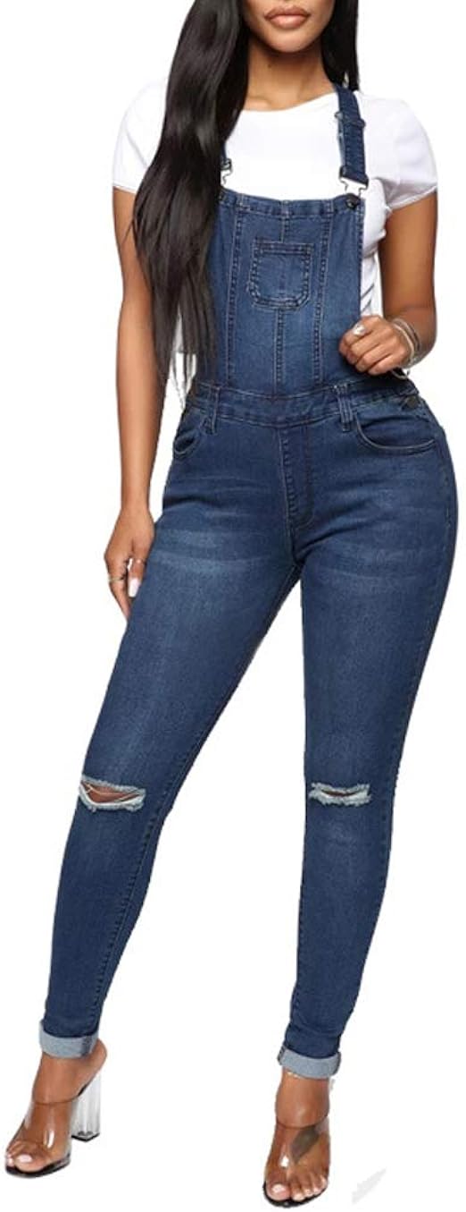 Trieskull Pantalones Vaqueros clásicos con Tirantes Ajustables y Bolsillos para Mujer Amazon.es