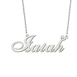 BYBWBL Isaiah Name Pendant Necklace Silver Color