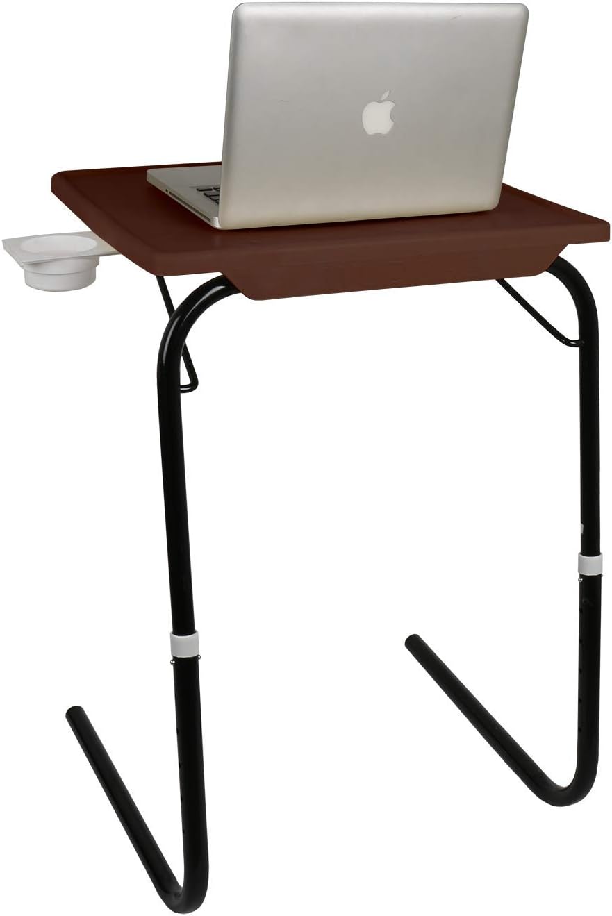 TABLEMATE - Multi Utility Laptop Table and Folding TV Tray Table with Cup Holder and 6 Height and 3 Angle Adjustments - ComboPack