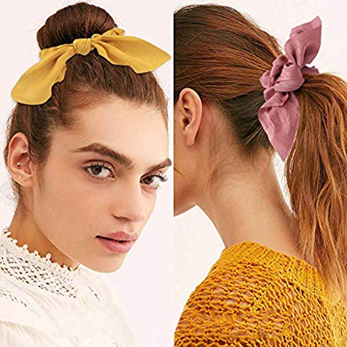 MVPSALE 6PCS Hair Scrunchies Elastic Hair Bands Women or Girls Headband Elastic Force Hair Ties Bow Scrunchies Accessories Velvet Hair Scarf Ponytail Holder Scrunchy Ties Vintage (Multicolor)