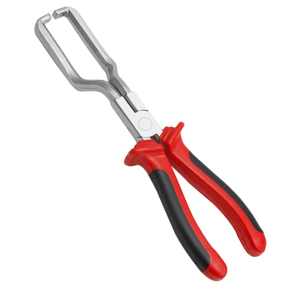 Fuel Line Pliers, Anti Slip PVC Handle Alloy Steel Red Pipe Disconnect Removal Plier for Car Automotive Maintenance