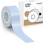 MakeID E1 Q1 Label Maker Tape Refills, 16mm x 4m (0.63" x 13') Continuous Sticker Thermal Laminated Waterproof Self-Adhesive Multipurpose Labeling Tape Replacement