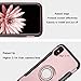 iPhone X Case, iPhone 10 Case, 360 Rotating Ring Grip Stand Kickstand & Magnetic Metal Patch Shock Absorbing Bumper Soft TPU Inner Hard PC Back Cover for iPhone X/10(2017)-Rose Gold-by DAUPIN