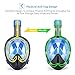 INTEY Snorkel Mask Full Face - 180°View Panoramic Snorkeling Mask, Anti-Fog and Anti-Leak, with Detachable Camera Mount, with Earplug and Nose Clip, Suitable for Snorkeling Swimming (L)