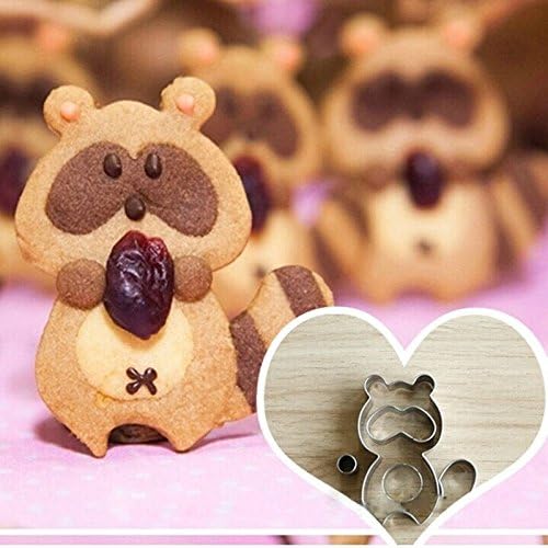 BakeRock Adorable Raccoon Dog Cookie Plunger Cutter Sugarcraft Biscuit Baking Cake Fondant Decorating Mold Homemade DIY Tools Mould