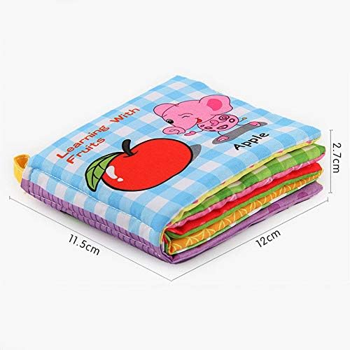 DERKOLY Baby Colorful Non-Toxic Soft Fabric Cloth Book Set Early Learning Intelligence Development Educational Toys Friction with Rustling Sound for Toddler Infants Kids Baby Birthday Gift