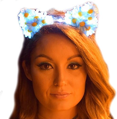 Flowerchild Revolution Carmella Glow Ears BOLD! FIERCE! NEW! 2017 Look | Festival Season’s premier LED Daisy Crown, Rave Hair Accessory, or a Cute Bridesmaid Flower Headband (Original Daisy White)