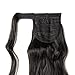 Wrap Around Synthetic Ponytail One Piece Heat Resistant Magic Paste Pony Tail Long Wavy Curly Soft Silky for Women Lady Girls 17'' / 17 inch (natural black)