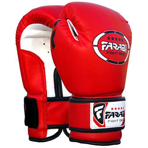 Farabi-Sports-Guantes-de-boxeo-para-nios-piel-sinttica-113-g-color-rojo