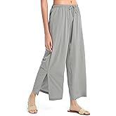 BVVU Womens Wide Leg Yoga Pants Lightweight Travel Pants Quick Dry Lounge Sweatpants Beach Swim Cover Up UPF 50+